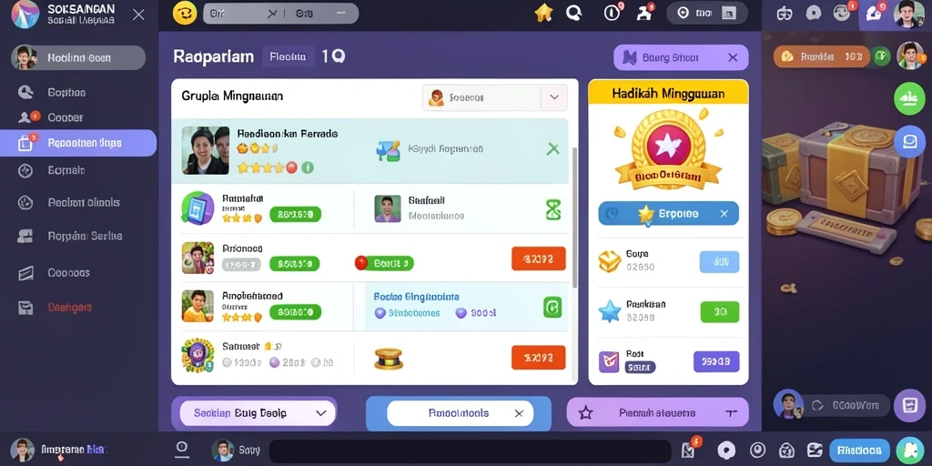 Fitur komunitas yang mendorong interaksi antar pemain.