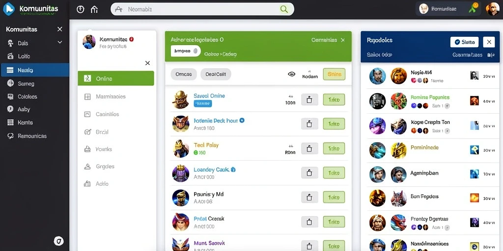 Screenshot memperlihatkan fitur sosial dalam UANG77.